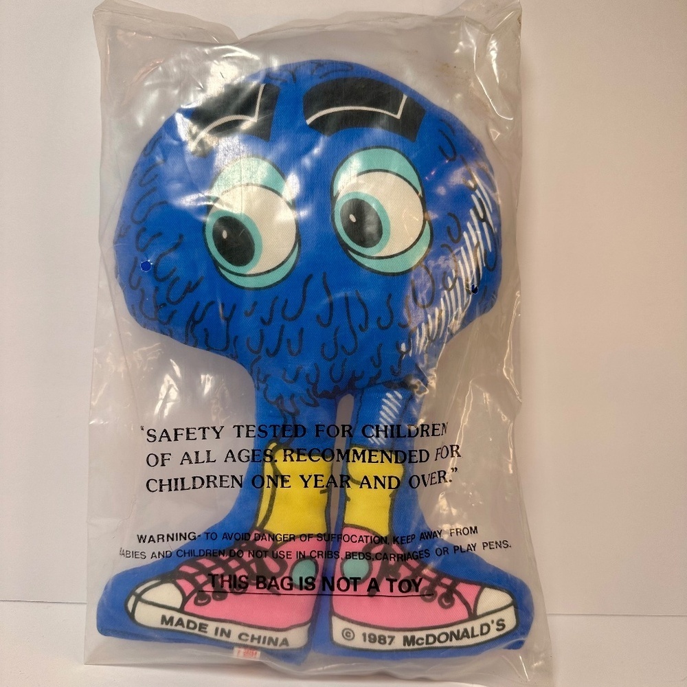 McDonald’s Fry Guy Plush 1987 Blue New in Bag 12” Vintage